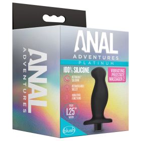 Anal Adventures Platinum Silicone Vibrating Prostate Massager 02ÃŠ-Black